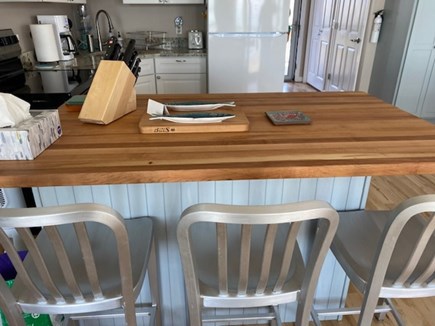 North Truro Cape Cod vacation rental - Kitchen has full size fridge with ice maker.