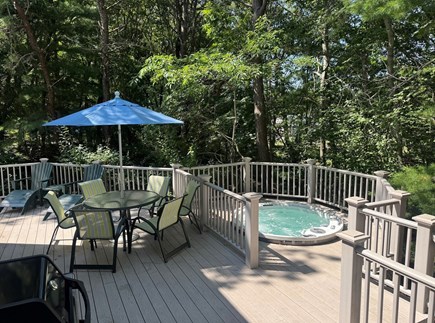 Mashpee - Popponesset  Cape Cod vacation rental - Large deck with hot tub and grill