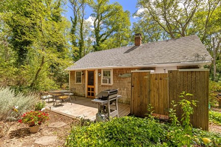 Wellfleet Cape Cod vacation rental - Back deck with gas grill and enclosed outdoor shower