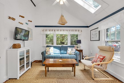 Wellfleet Cape Cod vacation rental - Living room with sofa and flat screen TV