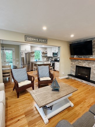 Dennis Cape Cod vacation rental - Living room with smart TV and electric fireplace