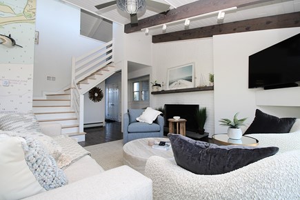 West Yarmouth Cape Cod vacation rental - Family Room with Stairs to 3rd floor