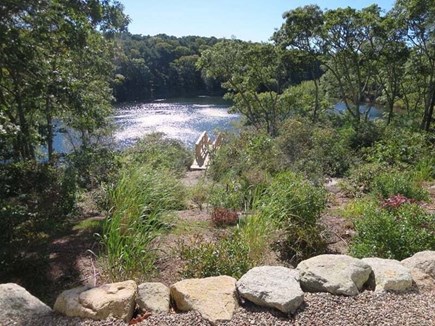 Chatham Cape Cod vacation rental - Path cut through the hill to the waters edge and stairs