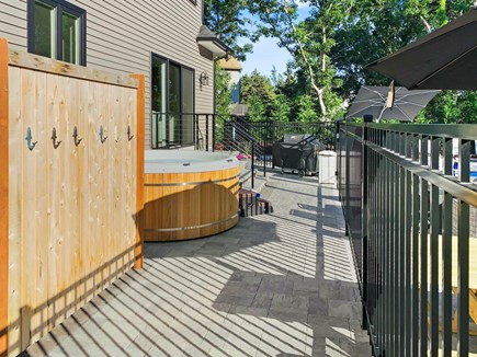 West Dennis Cape Cod vacation rental - Outdoor shower, hot tub , grill and pool