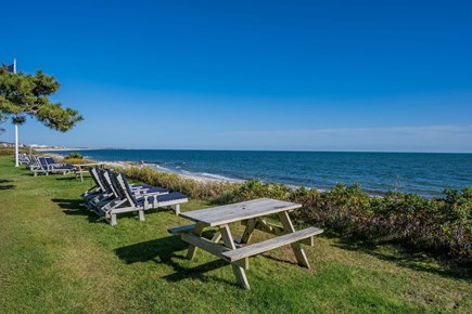 South Yarmouth Cape Cod vacation rental - Picnic area overlooking the beach bluff.