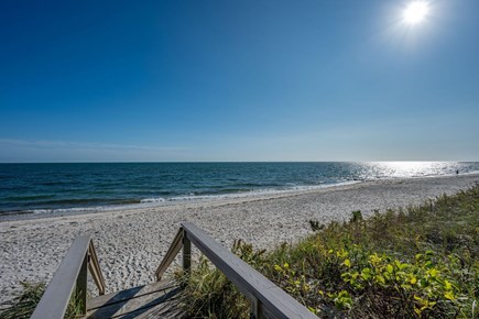 South Yarmouth Cape Cod vacation rental - One of two stairways to the beach.