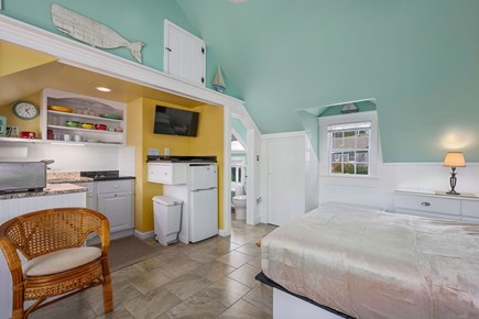 South Yarmouth Cape Cod vacation rental - Queen size bed and kitchen