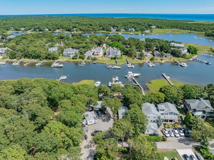 Mashpee Cape Cod vacation rental - Aerial of the property and the dock