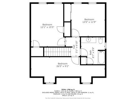 Osterville Cape Cod vacation rental - Second Floor - Floor Plan