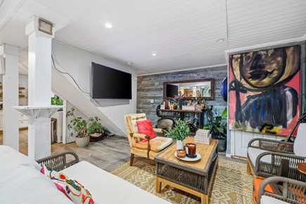 Mashpee Cape Cod vacation rental - Secondary living room in lower level with TV