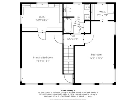 Mashpee Cape Cod vacation rental - Upper level floor plan