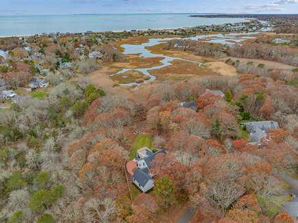 Centerville Cape Cod vacation rental - Aerial view capturing the property and adjacent marshland