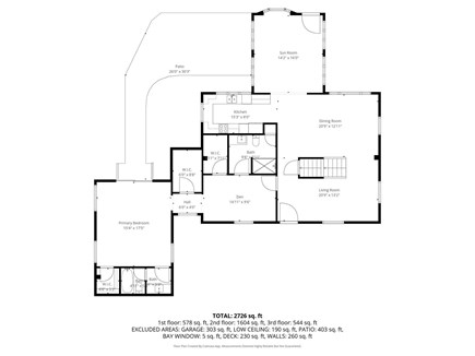 Centerville Cape Cod vacation rental - Main level floor plan