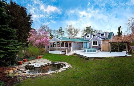 Brewster Cape Cod vacation rental - Back Yard with Koi Pond