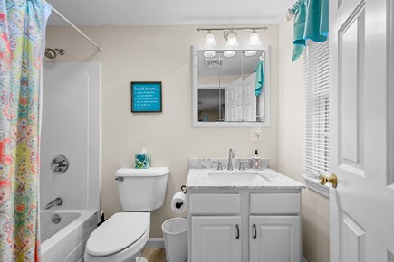 Harwich Cape Cod vacation rental - Bathroom 1- shower and tub combination- Ensuite to bedroom 1