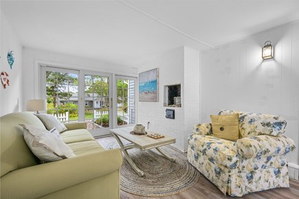 Harwich Cape Cod vacation rental - Sitting area with a view of the front lawn