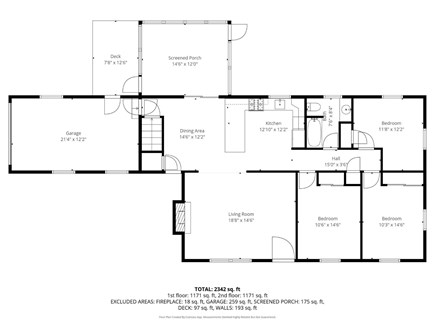 Eastham Cape Cod vacation rental - Main-level floor plan