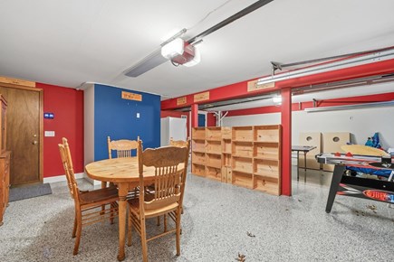 Harwich Cape Cod vacation rental - Garage with table for cards and air hockey table