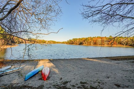 Sandwich Cape Cod vacation rental - Private beach area of Triangle Pond
