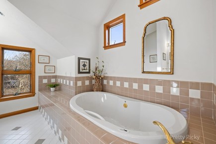Brewster Cape Cod vacation rental - Jetted tub in addition to a step-in shower with a skylight
