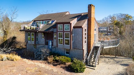Brewster Cape Cod vacation rental - Those steps lead you up to the wrap-around deck.