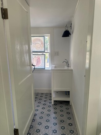 Eastham, Steps from Cooks Brook Beach  Cape Cod vacation rental - Fresh, light-filled bathroom with classic style.