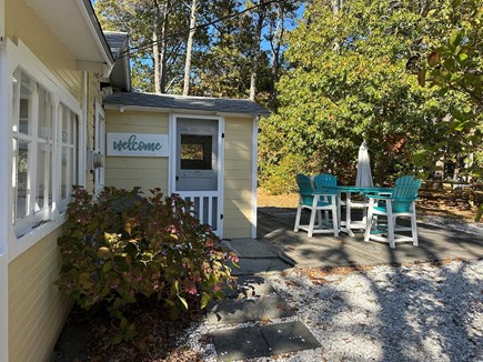 Eastham, Steps from Cooks Brook Beach  Cape Cod vacation rental - Lovely outside deck for carefree outdoor dining.
