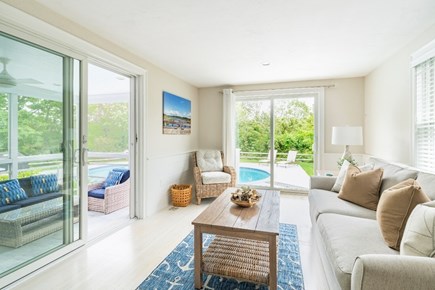 West Dennis Cape Cod vacation rental - Sunroom with pull-out sofa