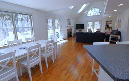 Wellfleet Cape Cod vacation rental - Dining Room, Living room in background