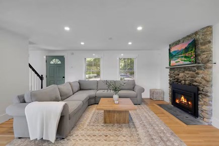 Falmouth Cape Cod vacation rental - Cozy fireplace. Big comfy couch. Smart TV.