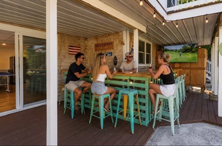 Falmouth Cape Cod vacation rental - Outdoor bar/TV