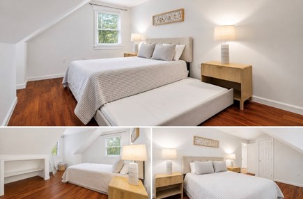 Falmouth Cape Cod vacation rental - Queen bedroom with pullout twin trundle. Full closet & hangers