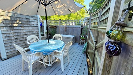 Wellfleet Cape Cod vacation rental - Private back deck with dining table, gas grill and outdoor shower