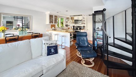 Wellfleet Cape Cod vacation rental - Spiral staircase leads from living room to bedroom above