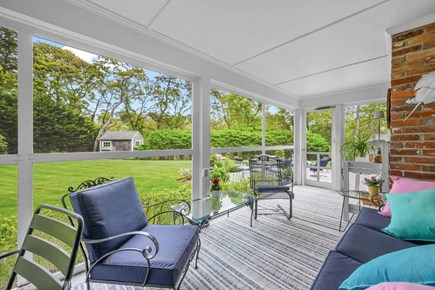 Chatham Cape Cod vacation rental - Screened porch with view of backyard