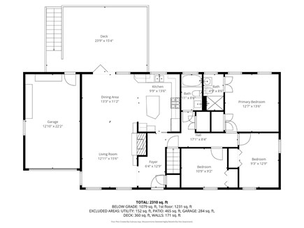 Chatham Cape Cod vacation rental - Main level floor plan