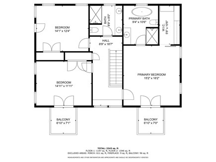 Harwich Port Cape Cod vacation rental - Upper Level Floor Plan