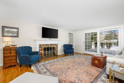 South Yarmouth Cape Cod vacation rental - Family Room with Sliding Door to Deck