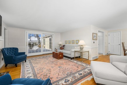 South Yarmouth Cape Cod vacation rental - Family Room with Sliding Door to Deck