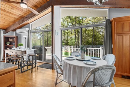 Sandwich Cape Cod vacation rental - Dining area looking onto the deck
