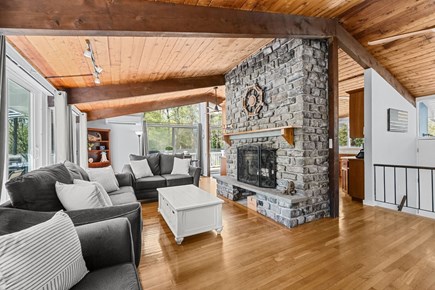 Sandwich Cape Cod vacation rental - Living room with fireplace (not for guest use)