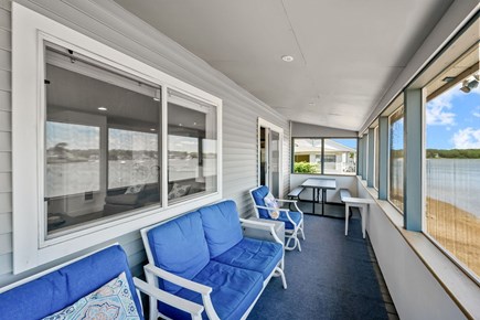 Wareham MA vacation rental - Screened porch off of kitchen withing seating and dining area