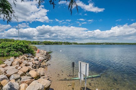 Bourne, Buzzards Bay Cape Cod vacation rental - Private beach at high tide, beach will become exposed at low tide