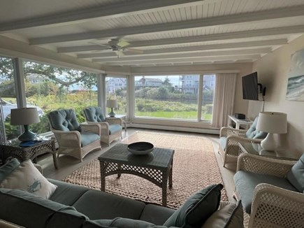 Falmouth Cape Cod vacation rental - Living room view of river