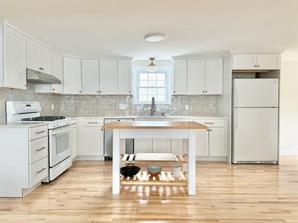 Dennis Village Cape Cod vacation rental - Open kitchen with butcherblock island