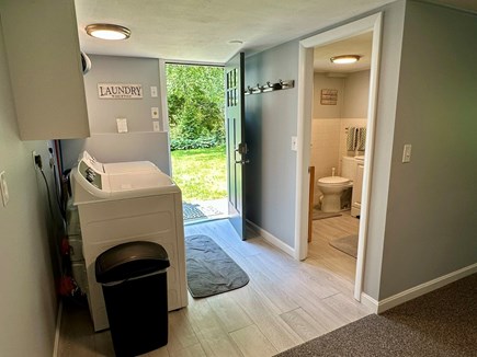 West Barnstable Cape Cod vacation rental - Downstairs laundry area, bathroom and access to outdoor shower