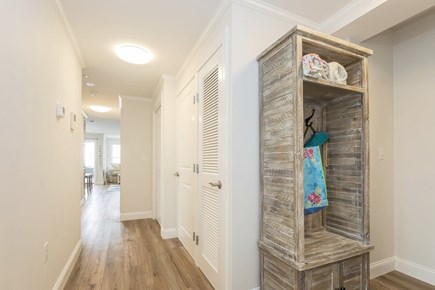 Dennis Port Cape Cod vacation rental - Entry to Unit 201B with hall tree to hang your belongings - 405 Old Wharf Road-Dennisport Cape Cod- New England Vacation Rentals