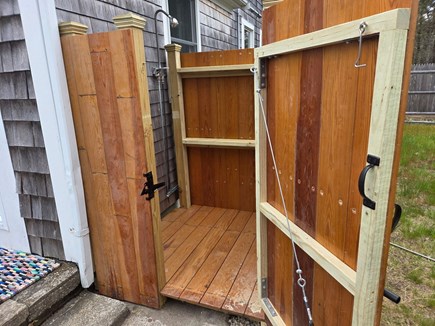 Eastham, Sand Dollar Cape Cod vacation rental - The outdoor shower is perfect for washing off after a beach day.