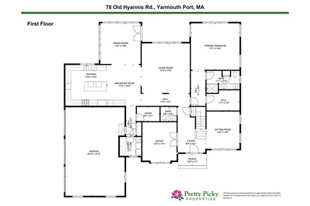 Yarmouth Cape Cod vacation rental - Main Level Floor Plans