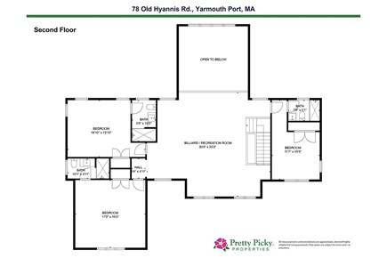 Yarmouth Cape Cod vacation rental - Second Level floor Plans